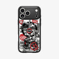 ACS11841 - Spigen Signal C11 iPhone 17 Pro Max case showing the Spigen Signal C11 case flat back view with street sign collage graphic around camera cutout