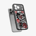 ACS11841 - Spigen Signal C11 iPhone 17 Pro Max case showing the Spigen Signal C11 case propped against a phone, with the street sign graphic design visible off the phone