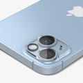 AGL05762 - iPhone 14 / 14 Plus Optik Lens Protector in crystal clear showing the back zoomed in on camera lens
