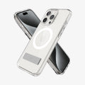 ACS06722 - iPhone 15 Pro Case Ultra Hybrid S (MagFit) in crystal clear showing the back, front and sides