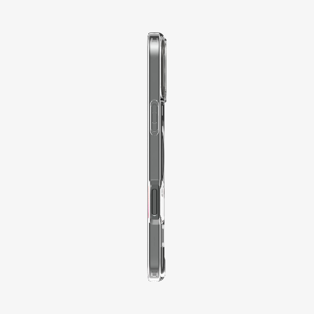 ACS08142 - iPhone 16 Pro Case Ultra Hybrid S (MagFit) in Crystal Clear showing the side