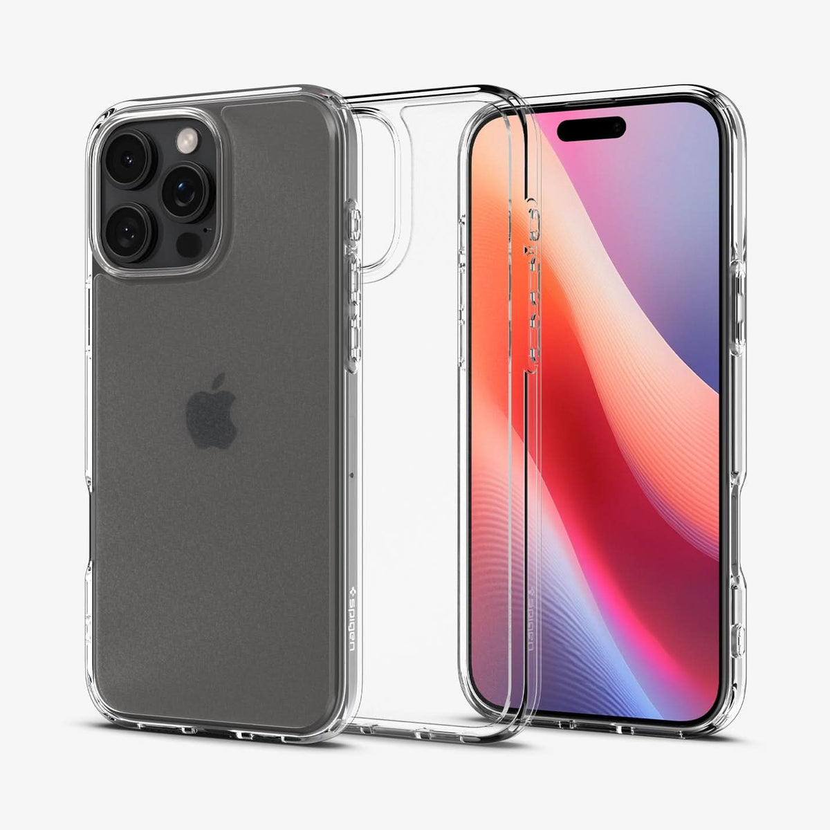 ACS08122 - iPhone 16 Pro Case Ultra Hybrid in Frost Clear showing the back, partial sides, inner side and front