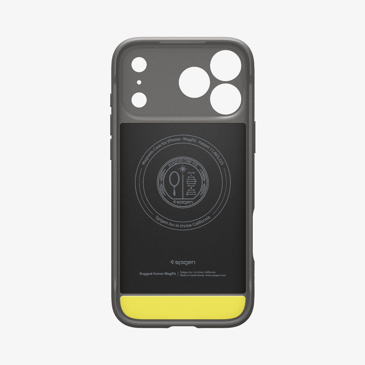 ACS09887 - iPhone 17 Pro Max Rugged Armor (MagFit) in Gray showing inside
