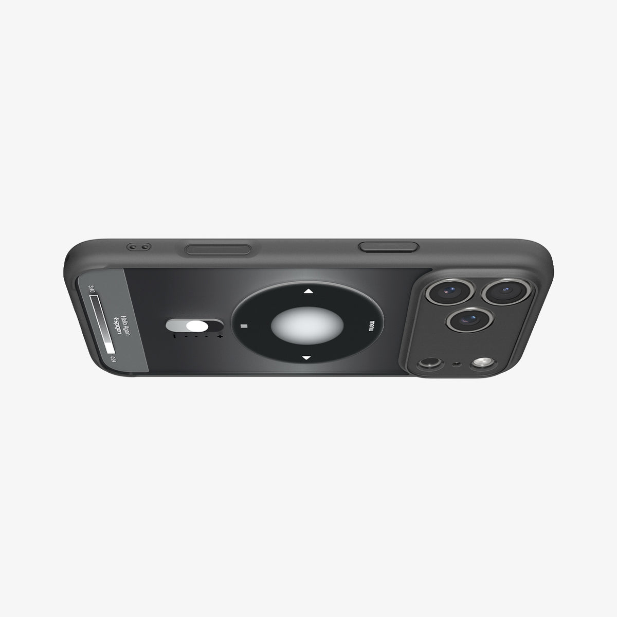 ACS10045 - iPhone 17 Pro Max Case Ultra Hybrid Classic (MagFit) in Classic Black showing the back and side in landscape orientation