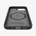 ACS09153 - iPhone 16e Case Enzo Aramid in Matte Black showing the inner, partial bottom zoomed in