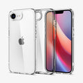 ACS09160 - iPhone 16e Case Ultra Hybrid in Crystal Clear showing the back, inner, front and partial sides
