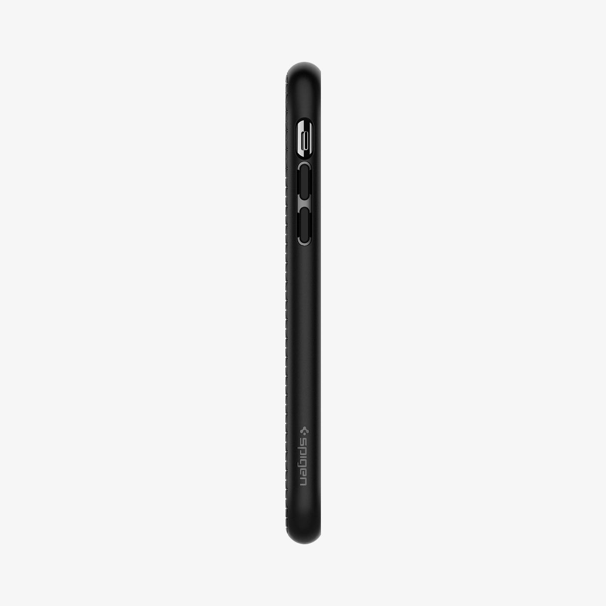 057CS22123  - iPhone XS Case Liquid Air in  Matte Black showing the side with side buttons