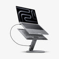 AMP08885 - Laptop Stand Hub LD204H showing with laptop on the top.