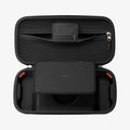 AFA07463 - Legion Go Rugged Armor Pro Pouch in Black showing the top fully opened showing secret pocket inside