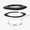 AMP02340 - MagFit in black showing the multiple layers of station hovering above the magsafe charger