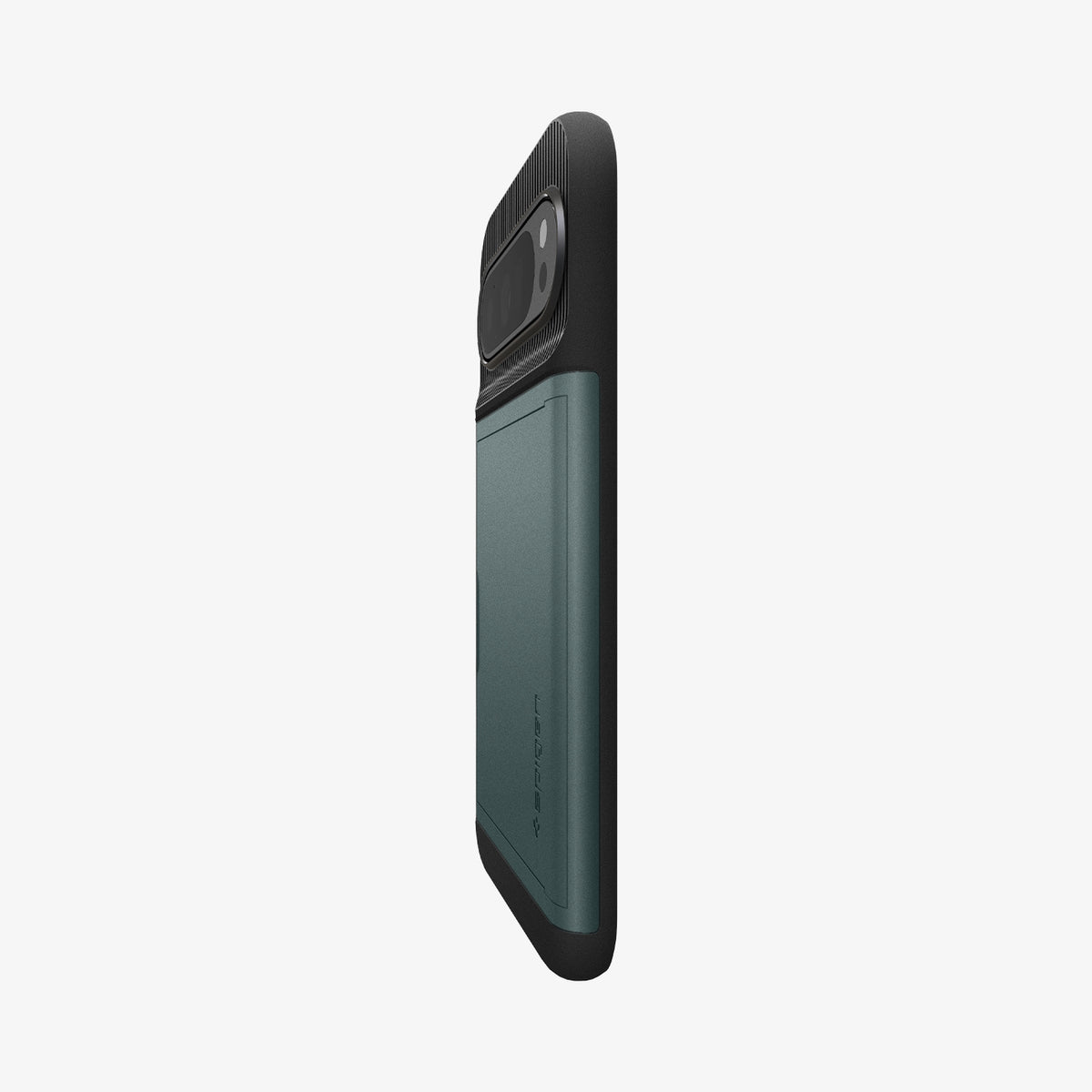 ACS07730 - Pixel 9 Pro XL Case Slim Armor CS in Abyss Green showing the partial back and side