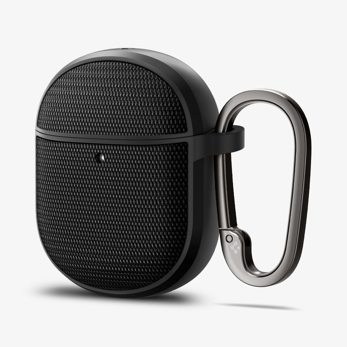 ACS07605 - Pixel Buds Pro 2 Series Case Classic Fit in black showing the front and side with carabiner
