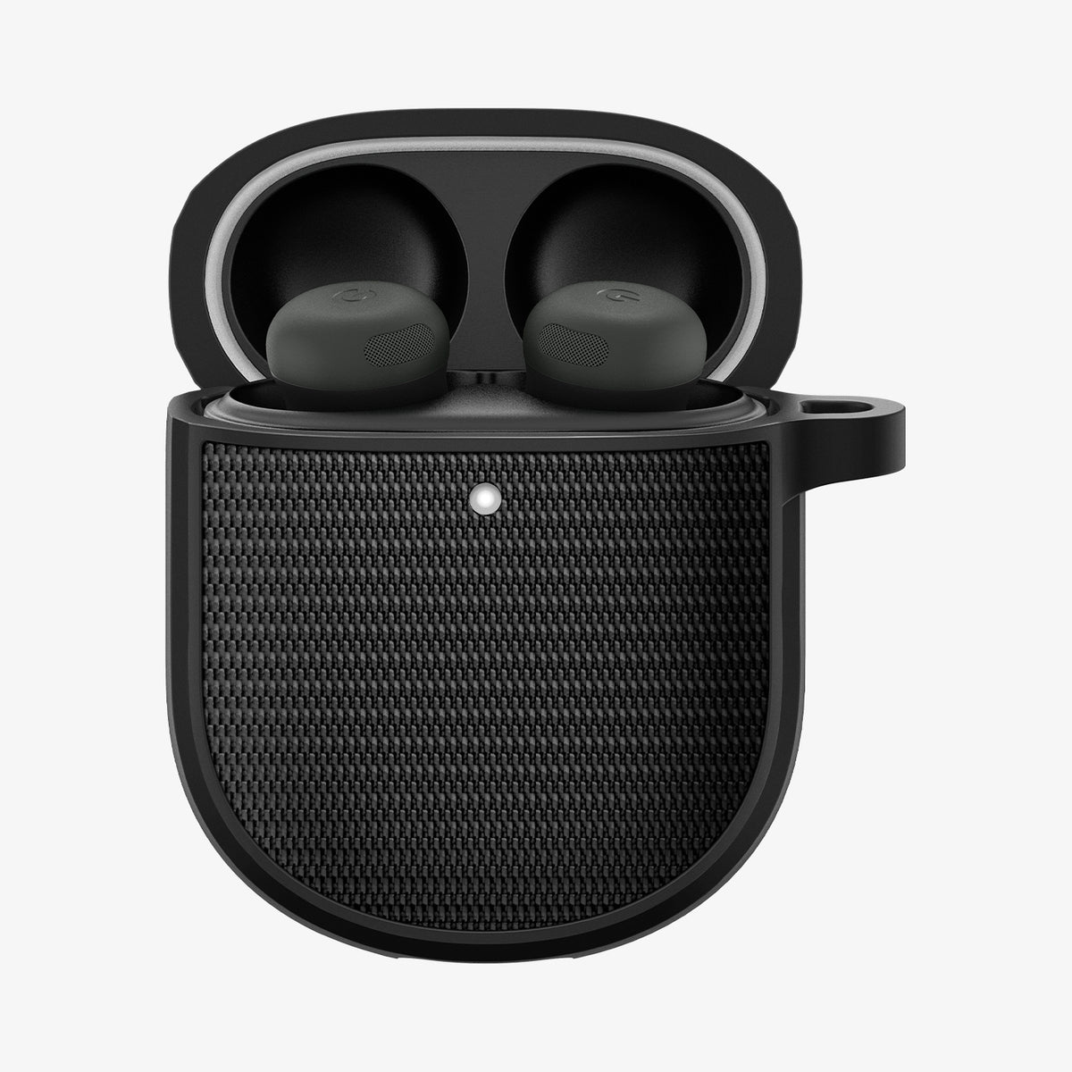 ACS07605 - Pixel Buds Pro 2 Series Case Classic Fit in black showing the front, top open