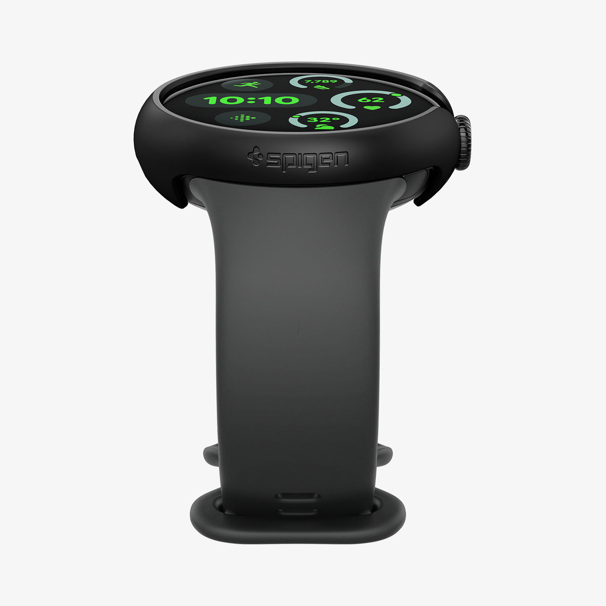 ACS07392 - Pixel Watch 3 (41mm) Case Thin Fit in Black showing the partial front and side 