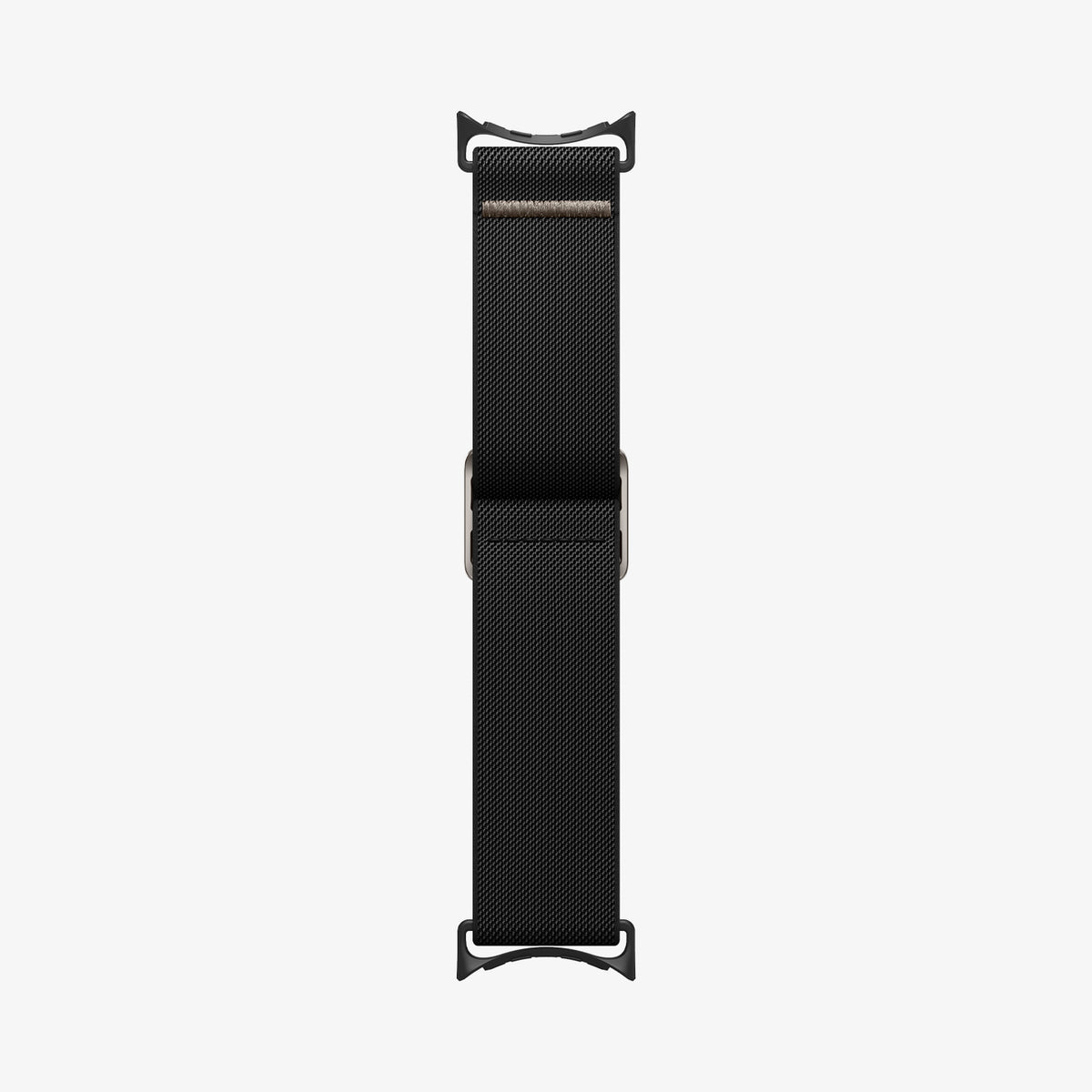 AMP07601 - Pixel Watch 4 (45mm) Lite Fit Watch Band in black showing the watch band laid out flat