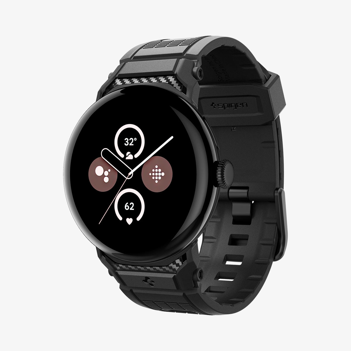 AMP07600 - Pixel Watch 3 (45mm) in Black showing the front, sides, partial inner and bottom