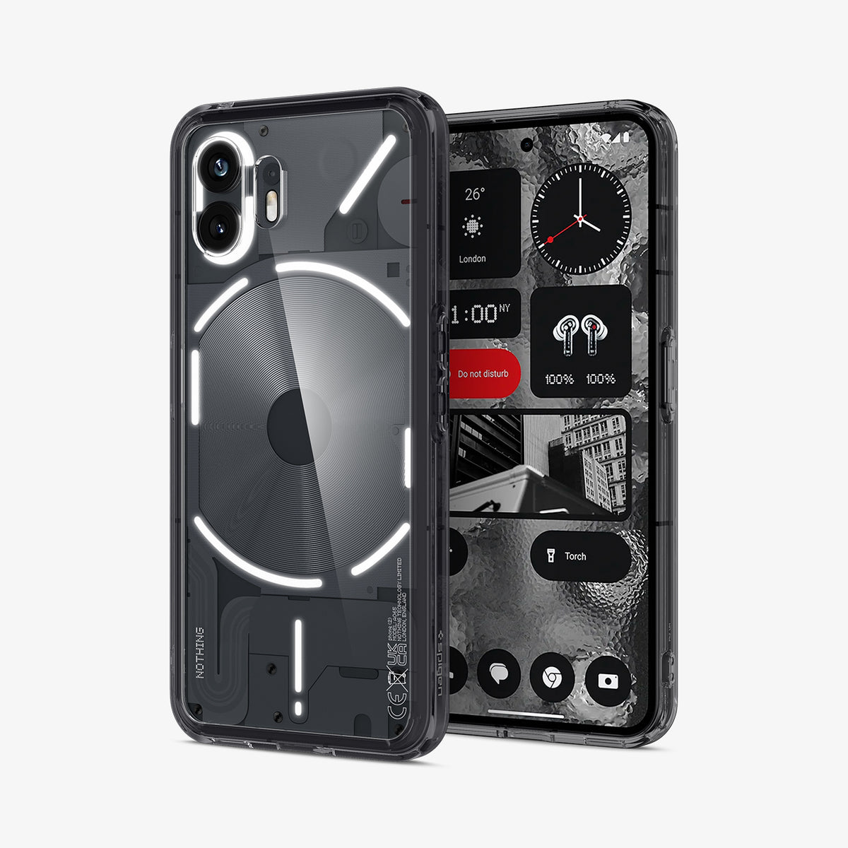 ACS06542 - Nothing Phone 2 Case Ultra Hybrid showing the back and front