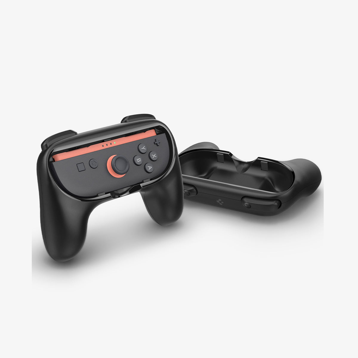 AGP10162 - Nintendo Switch Joy-Con Grip | NS100 in Black showing the front, partial top and inner 