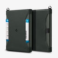 AFA08347 - Passport Holder in military green showing the front, back and sides