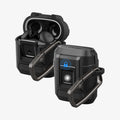 ACS09481 - Pixel Buds 2a Case Lock Fit in black showing the front and side for multiple earbuds with one top open