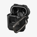 ACS09481 - Pixel Buds 2a Case Lock Fit in black showing the front and side with top open