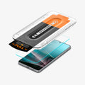 AGL09410 - Galaxy S25 Edge GLAS.tR EZ Fit Pro showing the installation tray, hovering above the screen protector and the device