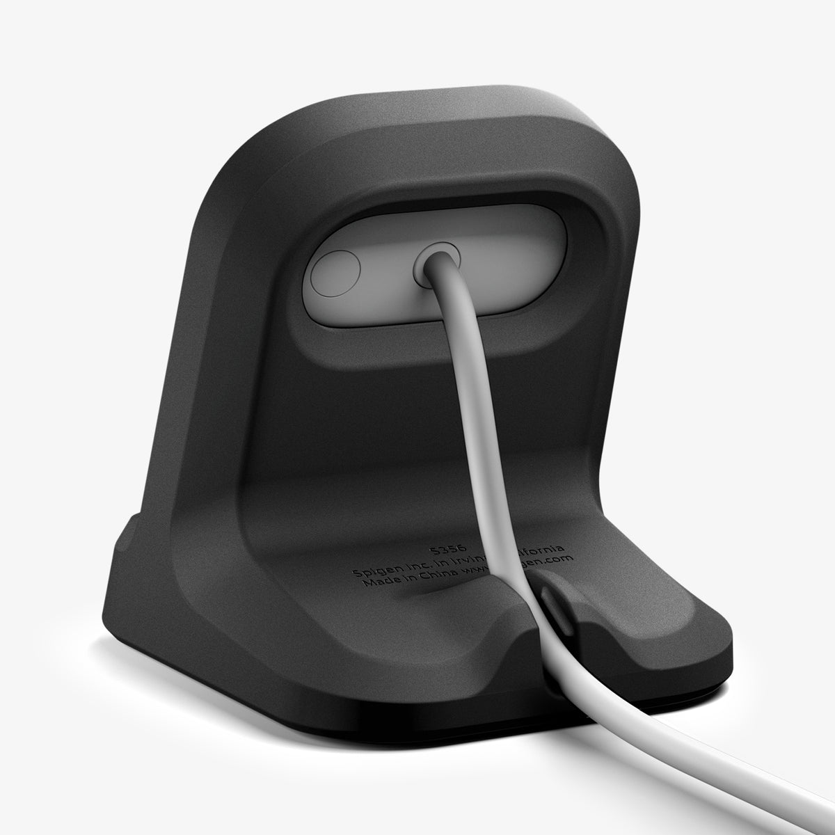 AMP11999 - Fitbit Air Night Stand | S356 in Black showing the rear of the charging stand with the charger and cable installed