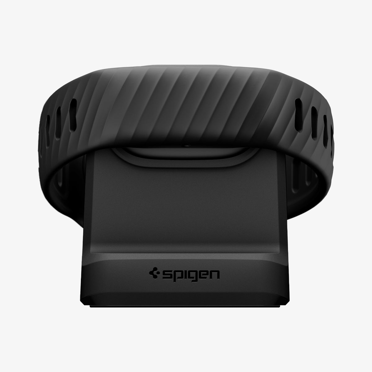 AMP11999 - Fitbit Air Night Stand | S356 in Black showing a charging stand holding a fitness band from the front