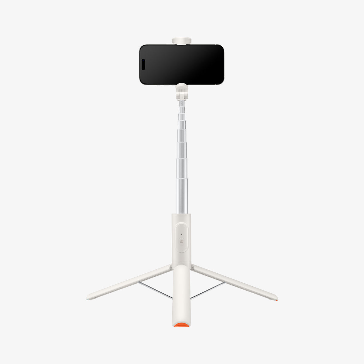 AMP09337 - Tripod Selfie Stick S541W in Dune Beige showing the front of the device attached to the tripod retracted