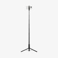 AMP09336 - Tripod Selfie Stick S541W in Black showing the back of the device in landscape form, attached to an extended tripod