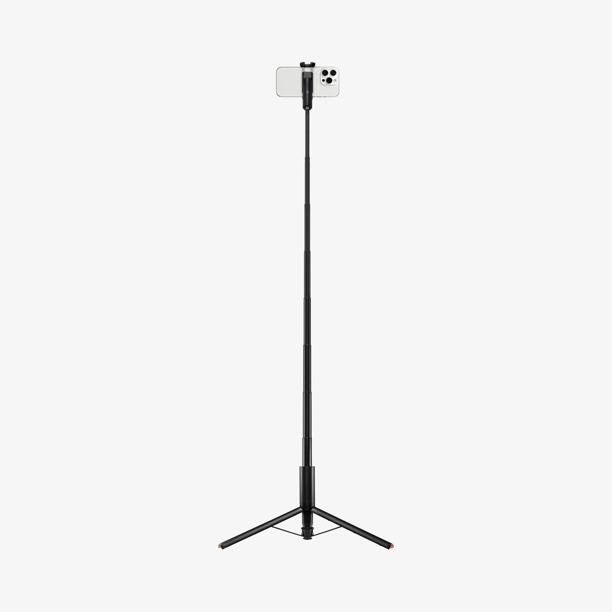 AMP09336 - Tripod Selfie Stick S541W in Black showing the back of the device in landscape form, attached to an extended tripod