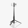 AMP09336 - Tripod Selfie Stick S541W in Black showing the back of the device attached to the tripod in landscape form