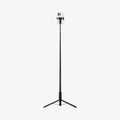 AMP09336 - Tripod Selfie Stick S541W in Black showing the back of the device in portrait form attached to an extended tripod