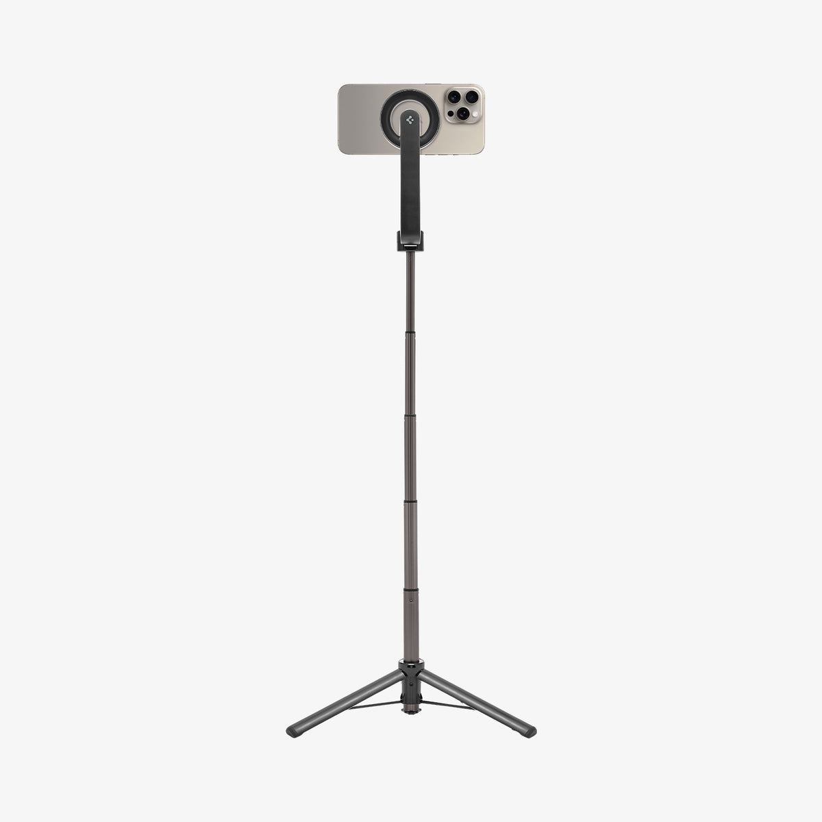 AMP07656 - Tripod Selfie Stick (Magfit) | S571W showing the front of the device, attached to a selfie stick, extended with a stand