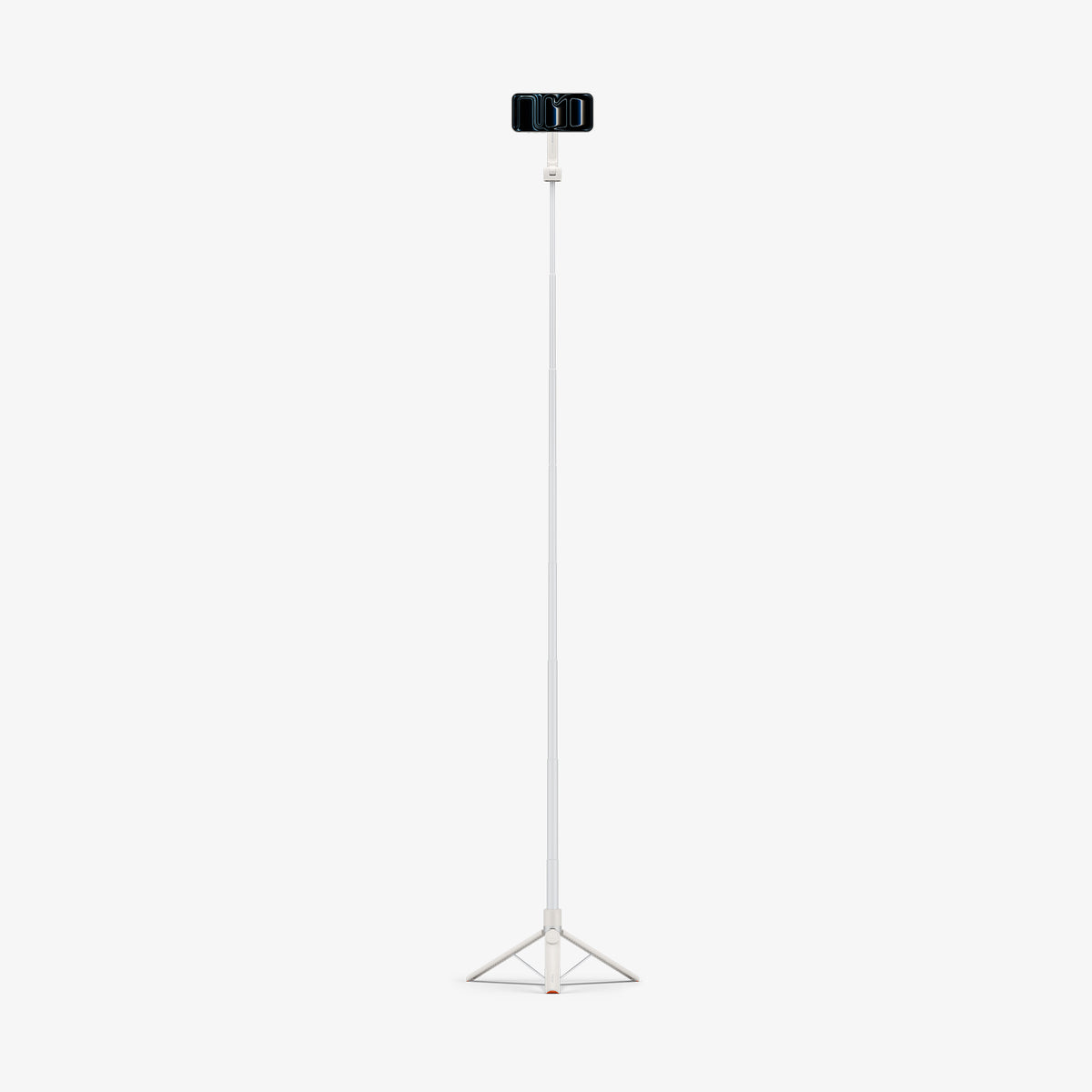 AMP11373 - Selfie Stick | S582W in Dune Beige showing an ultra-extended telescopic pole with a mounted smartphone and stable tripod base for wide-angle hands-free shooting.
