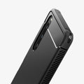 ACS06202 - Sony Xperia 10 V Case Rugged Armor in matte black showing the back, side and top zoomed in
