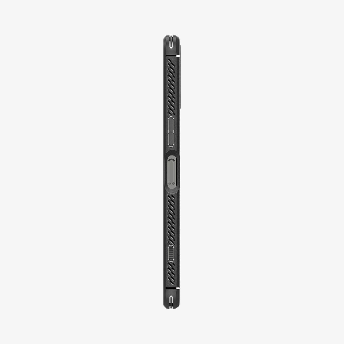 ACS06359 - Sony Xperia 5V Case Rugged Armor in matte black showing the side with volume controls