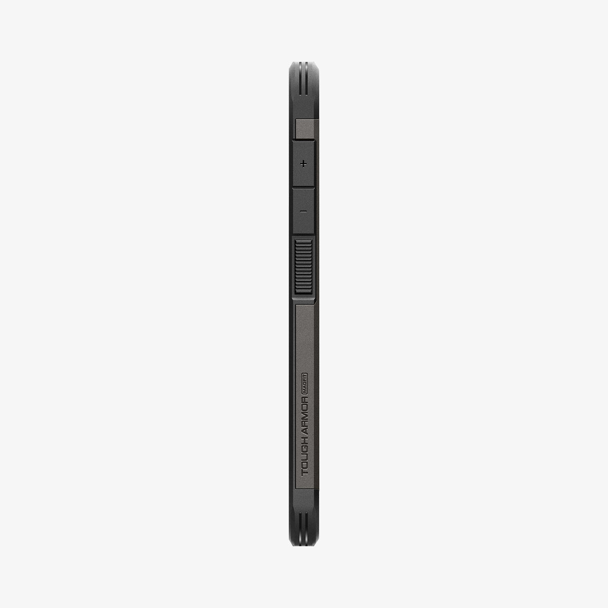ACS08988 - Galaxy S25 Plus Case Tough Armor AI (MagFit) in Gunmetal showing the side