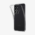 ACS06369 - Galaxy S23 FE Case Liquid Crystal in crystal clear showing the back with case bending away from the device