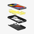 ACS06364 - Galaxy S23 FE Case Tough Armor in black showing the hard pc, soft tpu, impact foam and device