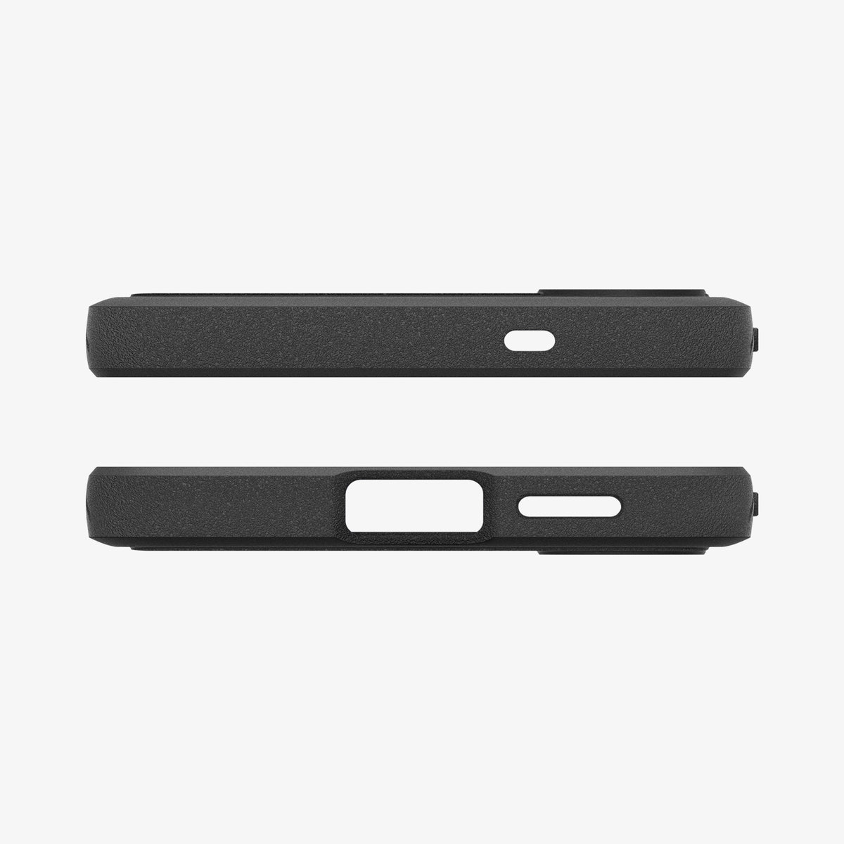 ACS08998 - Galaxy S25 Case Rugged Armor (MagFit) in Matte Black showing the top and bottom