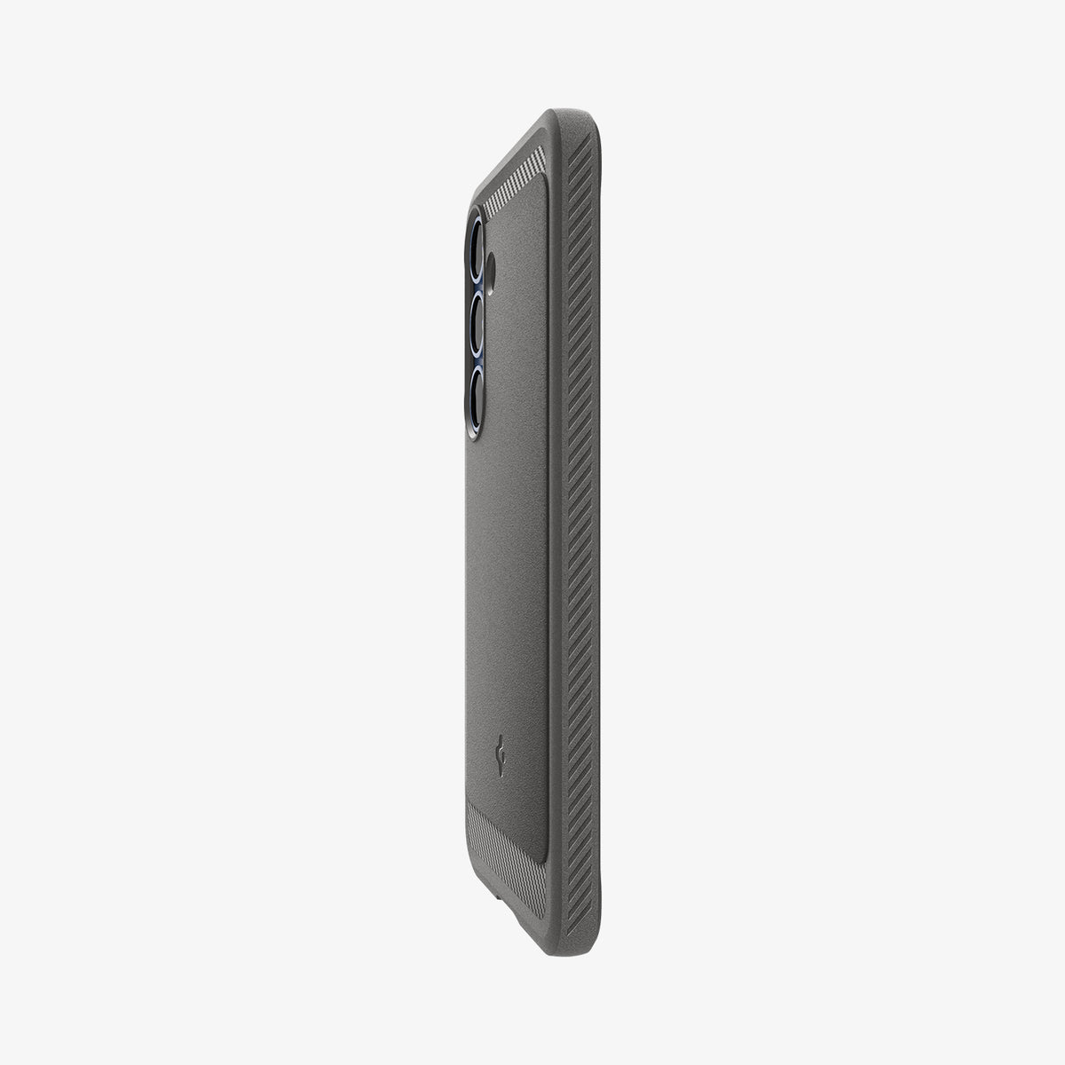 ACS08999 - Galaxy S25 Case Rugged Armor (MagFit) in Marble Gray showing the partial back and side