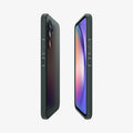 ACS06101 - Galaxy A54 5G Case Liquid Air in Abyss Green showing the partial sides and partial front and back of both devices aligned with each other