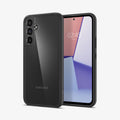 ACS05887 - Galaxy A54 5G Case Ultra Hybrid in Matte Black showing the back next to it is a device showing front
