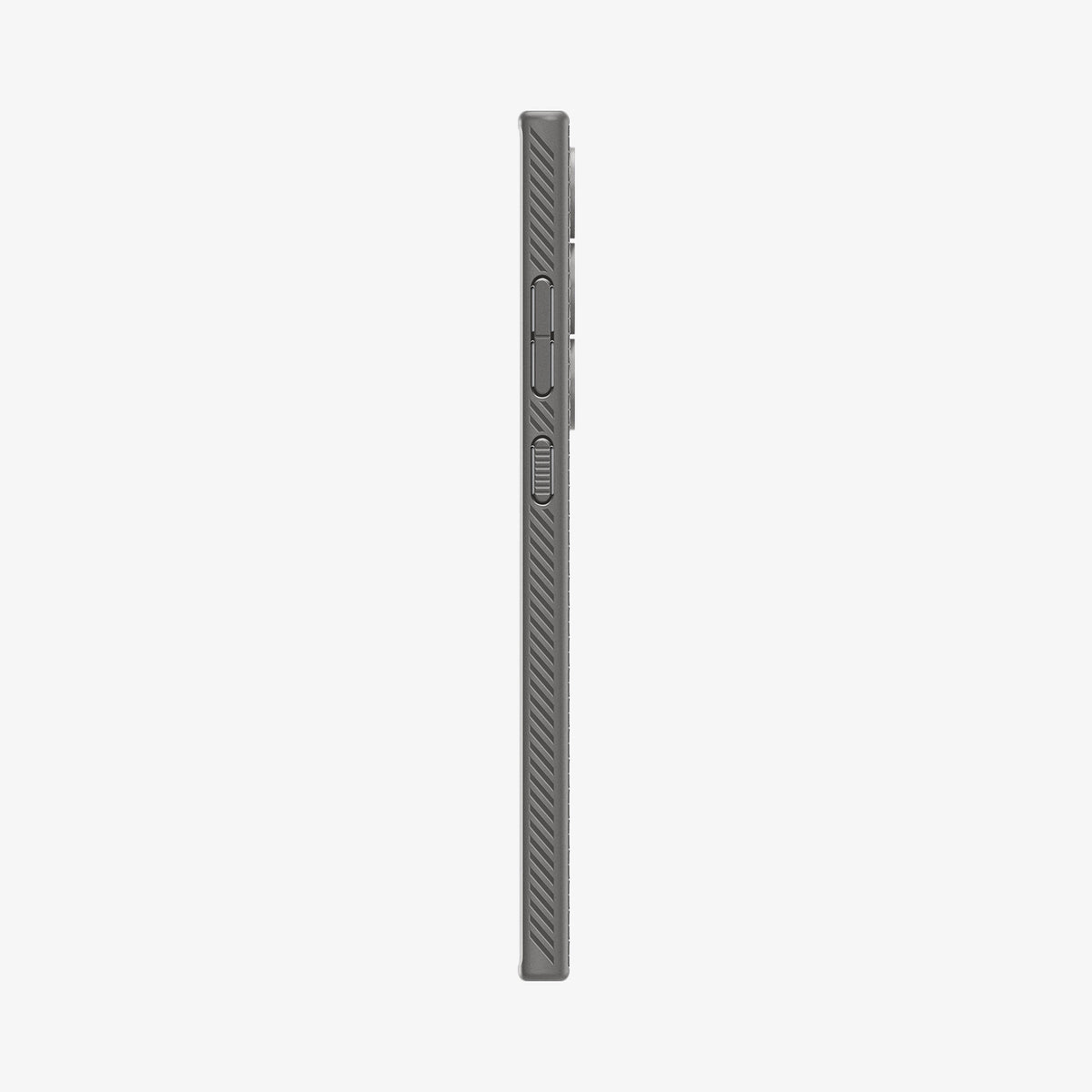 ACS07448 - Galaxy S24 Ultra Case Liquid Air in Granite Gray showing the side  with side buttons