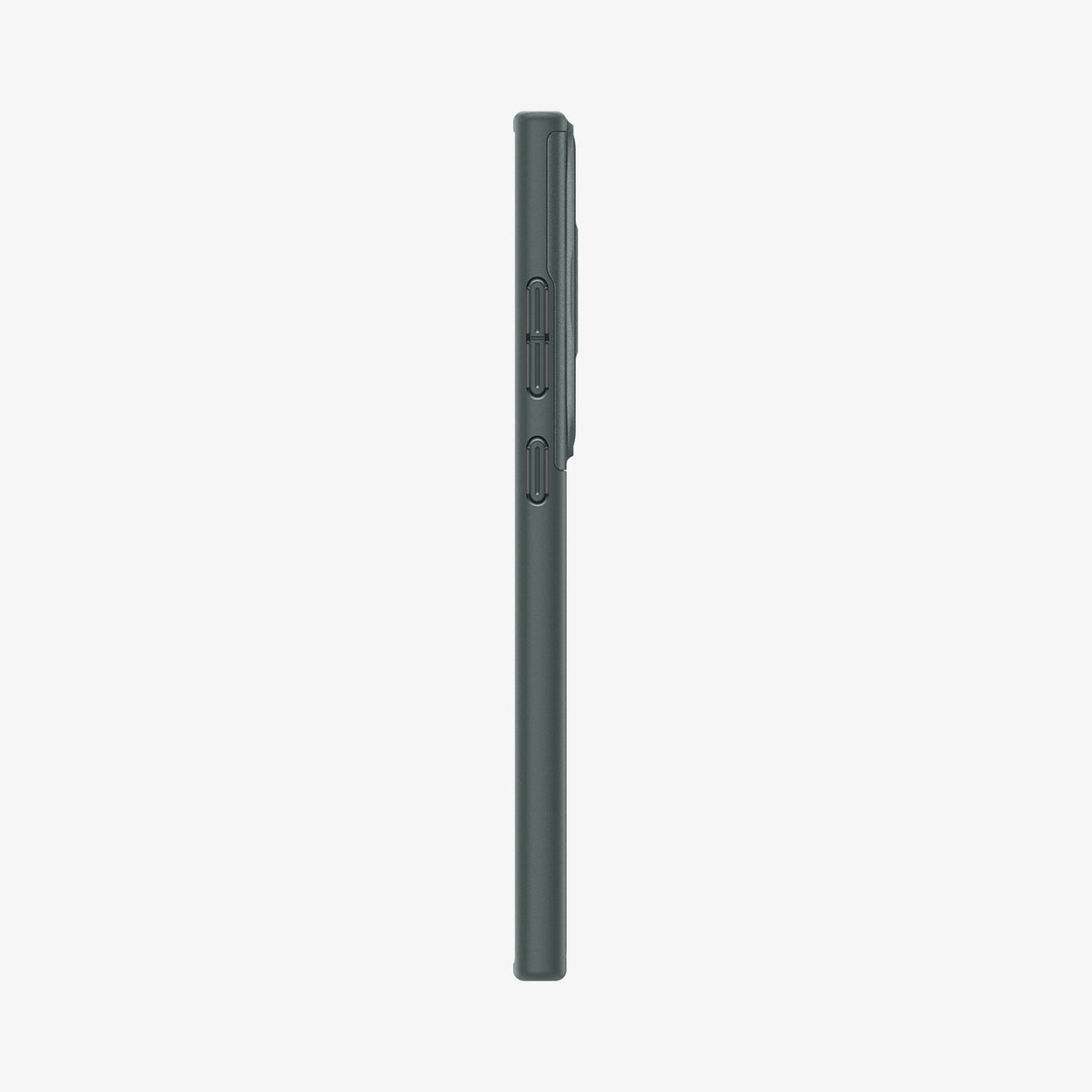 ACS07314 - Galaxy S24 Ultra Case Optik Armor in Abyss Green showing the side with side buttons