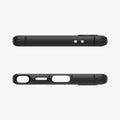 ACS07286 - Galaxy S24 Ultra Case Rugged Armor in Matte Black showing the top and bottom