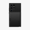 ACS07306 - Galaxy S24 Ultra Case Slim Armor CS in Black showing the back with card slider closed