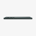 ACS07282 - Galaxy S24 Ultra Case Thin Fit in Abyss Green showing the side with side buttons and partial back on a flat surface