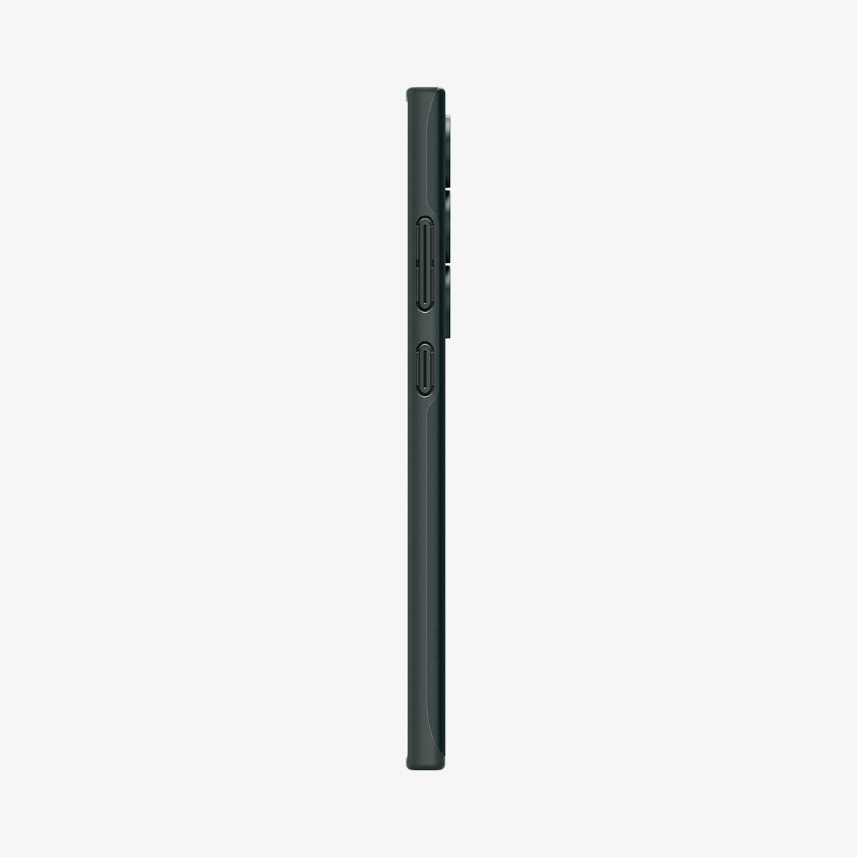 ACS07282 - Galaxy S24 Ultra Case Thin Fit in Abyss Green showing the side with side buttons